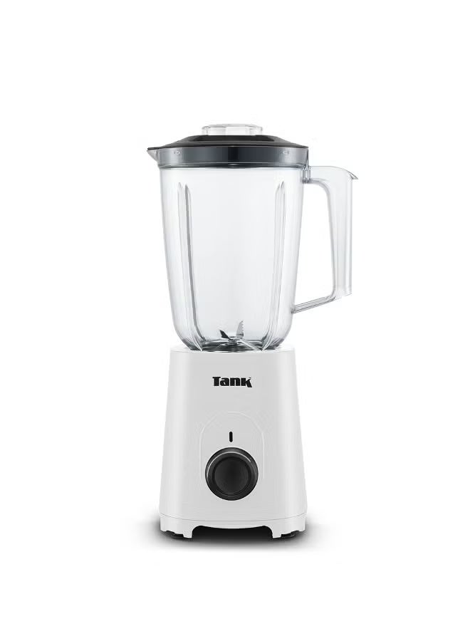 Tank Super Blender, 1.5L Glass Jug, 250ml BPA Free Plastic Grinder, 250ml BPA Free Plastic Meat Mincer, 600 Watts, White, YB-010, 2-Year Warranty